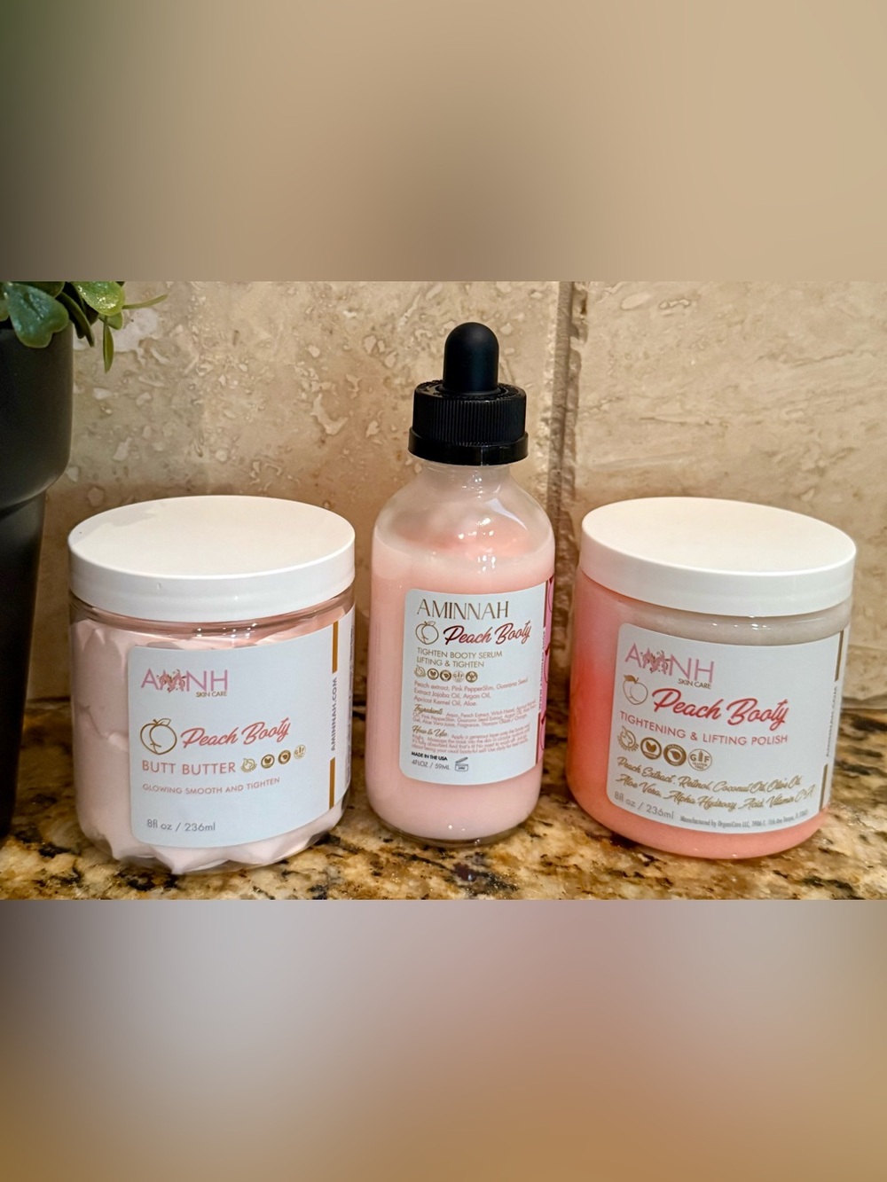Aminnah Peach Tighten Serum gift set bundle limited edition